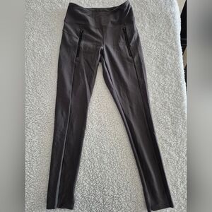 Athleta Gray Leggings with Zipper Pockets Xs